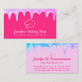 抽象芸術ベーカリーペストリーシェフクリームドリップ 名刺 (正面/裏面)