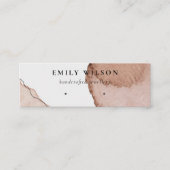 抽象芸術ベージュブラウンウォーターカラーイヤリングディスプレイ スキニー名刺 (正面)