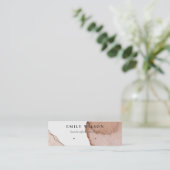 抽象芸術ベージュブラウンウォーターカラーイヤリングディスプレイ スキニー名刺 (スタンド正面)