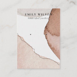 抽象芸術ベージュブラウンウォーターカラーイヤリングディスプレイ 名刺