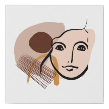 抽象芸術ベージュブラウンオレンジフェイシャルウォールアート