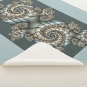 抽象芸術ベージュライトブルーフラクタルアートらせん状 シェルパブランケット (3/4)