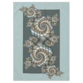 抽象芸術ベージュライトブルーフラクタルアートらせん状 テーブルクロス (正面)