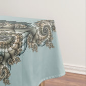 抽象芸術ベージュライトブルーフラクタルアートらせん状 テーブルクロス (インサイチュ)