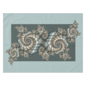 抽象芸術ベージュライトブルーフラクタルアートらせん状 テーブルクロス (正面(横))