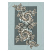 抽象芸術ベージュライトブルーフラクタルアートらせん状 テーブルクロス (正面)