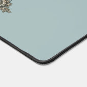 抽象芸術ベージュライトブルーフラクタルアートらせん状 デスクマット (コーナー)