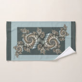 抽象芸術ベージュライトブルーフラクタルアートらせん状 バスタオルセット (ハンドタオル)