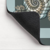 抽象芸術ベージュライトブルーフラクタルアートらせん状 マウスパッド (コーナー)