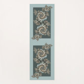 抽象芸術ベージュライトブルーフラクタルアートらせん状 ヨガマット (正面)