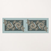 抽象芸術ベージュライトブルーフラクタルアートらせん状 ヨガマット (正面(横))