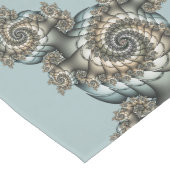 抽象芸術ベージュライトブルーフラクタルアートらせん状 ロングテーブルランナー (コーナー)