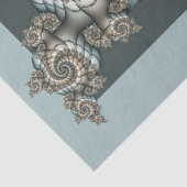 抽象芸術ベージュライトブルーフラクタルアートらせん状 薄葉紙 (詳細)