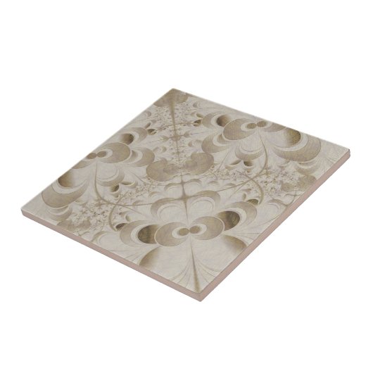 抽象芸術ベージュ模様 タイル (側面)