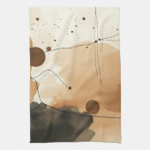 抽象芸術ベージュ水彩層 キッチンタオル (縦)