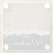 抽象芸術ベージュ、グレー、ブロンズヴィンテージパターン ガラスコースター (裏面)