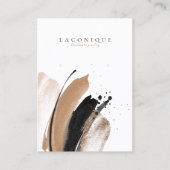 抽象芸術ベージュ&金ゴールドウォーターカラージュエリーディスプレイB 名刺 (正面)