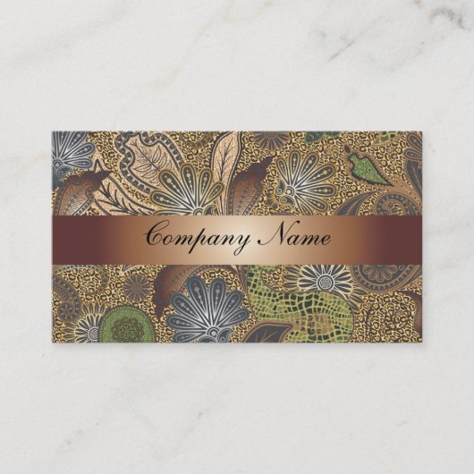 抽象芸術ペイズリーブロンズ名刺 名刺 (正面)
