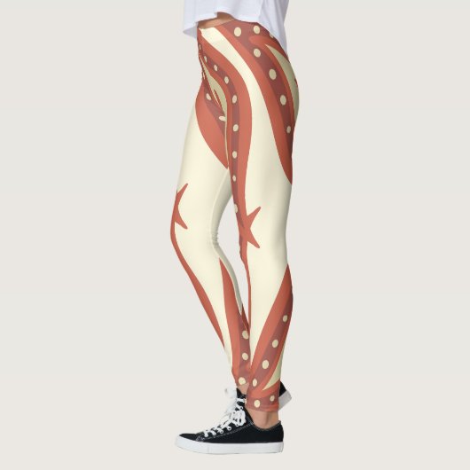 抽象芸術ペイズリーレギンス レギンス (左)