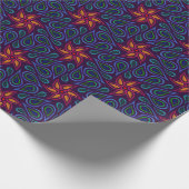 抽象芸術ペイズリー花カラフルスケッチ模様 ラッピングペーパー (角)