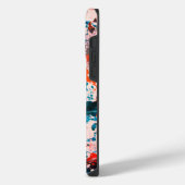 抽象芸術ペインティング 赤 青 白 モノグラム ファンク iPhoneケース (左側面)