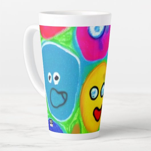 抽象芸術ペットロック カフェラテマグ (左アングル)