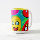 抽象芸術ペットロック ツートーンマグカップ (正面右)