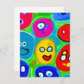 抽象芸術ペットロック ノートカード (正面/裏面)