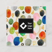 抽象芸術ペブル金ゴールドグリッターアート名刺 スクエア名刺 (正面)