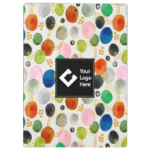 抽象芸術ペブル金ゴールドグリッターアート+あなたのロゴ クリップボード (裏面)