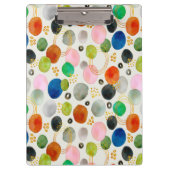 抽象芸術ペブル金ゴールドグリッターアート+あなたのロゴ クリップボード (正面)