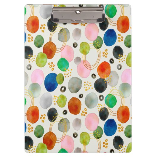 抽象芸術ペブル金ゴールドグリッターアート+あなたのロゴ クリップボード (正面)