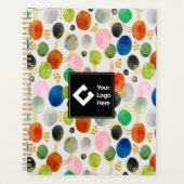 抽象芸術ペブル金ゴールドグリッターアート+あなたのロゴ プランナー手帳 (正面)