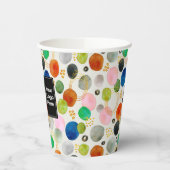 抽象芸術ペブル金ゴールドグリッターアート+あなたのロゴ 紙コップ (左)