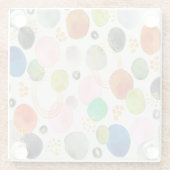 抽象芸術ペブル金ゴールドグリッター ガラスコースター (裏面)