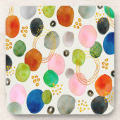 抽象芸術ペブル金ゴールドグリッター コースター (正面)