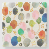 抽象芸術ペブル金ゴールドグリッター ストーンコースター (正面)