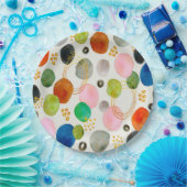 抽象芸術ペブル金ゴールドグリッター ペーパープレート (パーティー)