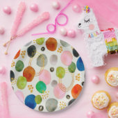 抽象芸術ペブル金ゴールドグリッター ペーパープレート (パーティー)