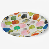 抽象芸術ペブル金ゴールドグリッター ペーパープレート (アングル)