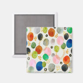 抽象芸術ペブル金ゴールドグリッター マグネット (正面/裏面)