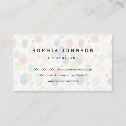 抽象芸術ペブル金ゴールドグリッター 名刺 (裏面)