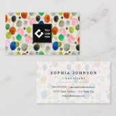 抽象芸術ペブル金ゴールドグリッター 名刺 (正面/裏面)