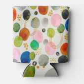 抽象芸術ペブル金ゴールドグリッター 缶クーラー (正面)