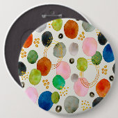 抽象芸術ペブル金ゴールドグリッター 缶バッジ (正面&裏面)