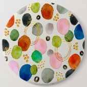 抽象芸術ペブル金ゴールドグリッター 缶バッジ (正面)