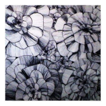 抽象芸術ペンアートオブフラワーポスター