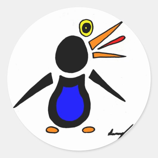 抽象芸術ペンギンのステッカー – 20セット ラウンドシール (正面)
