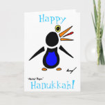 抽象芸術ペンギン「ハッピー·ハヌカー！」カード シーズンカード<br><div class="desc">見てこファンキーの抽象芸術ペンギンデザイン!かわいい！デザインは、私のオリジナル抽象芸術ペンギンの鉛筆とイ描ンクを手に取り、デジタルカラーを使っています。Copyright 2012 by Sany</div>
