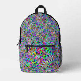 抽象芸術ホイールとペグ プリントバックパック